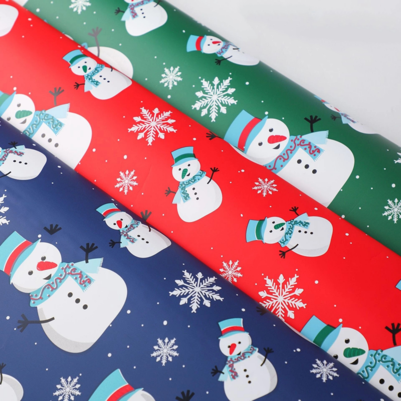 微信图片_20260407124605_7492_1 Flower Wrapping Paper with Snowman Pattern