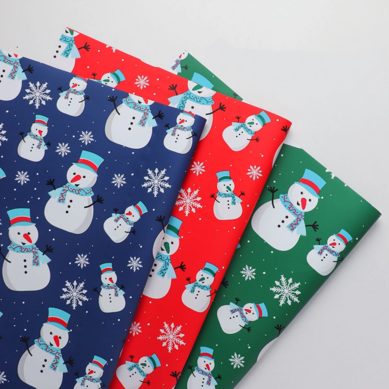 微信图片_20260407124613_7493_1 Flower Wrapping Paper with Snowman Pattern