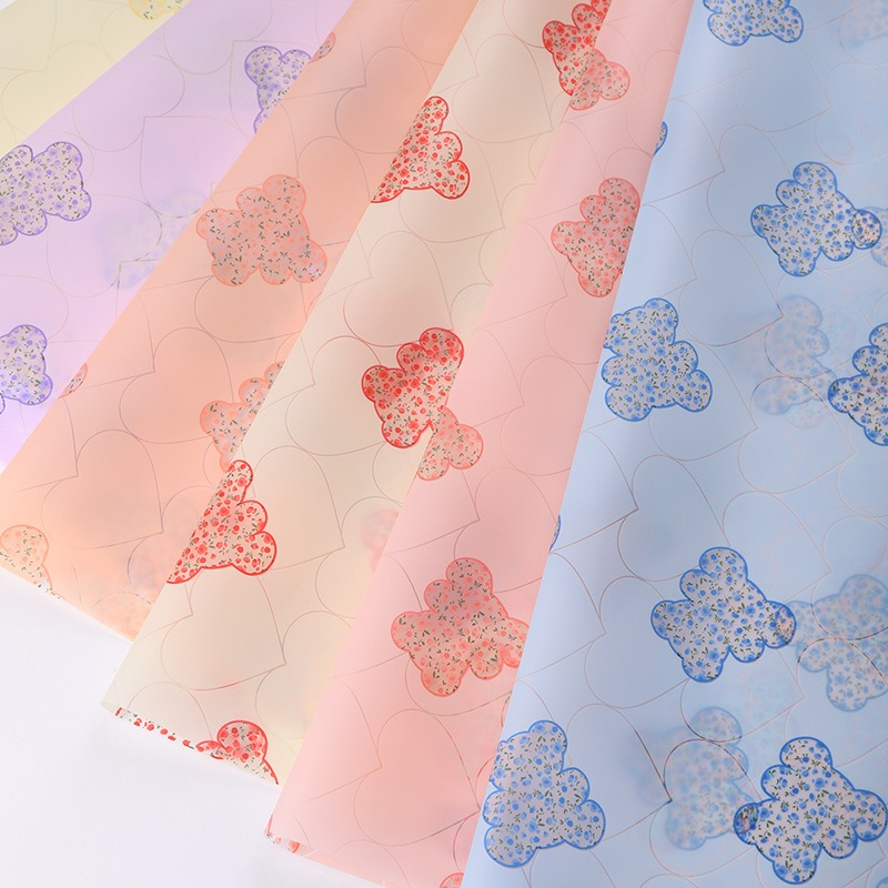Garden Bear Floral Wrapping Paper