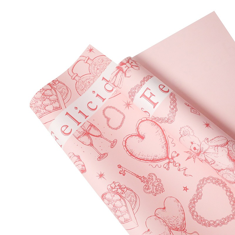 微信图片_20260407151005_7518_1 Birthday Flower Bouquet Wrapping Paper with a Teddy Bear Pattern