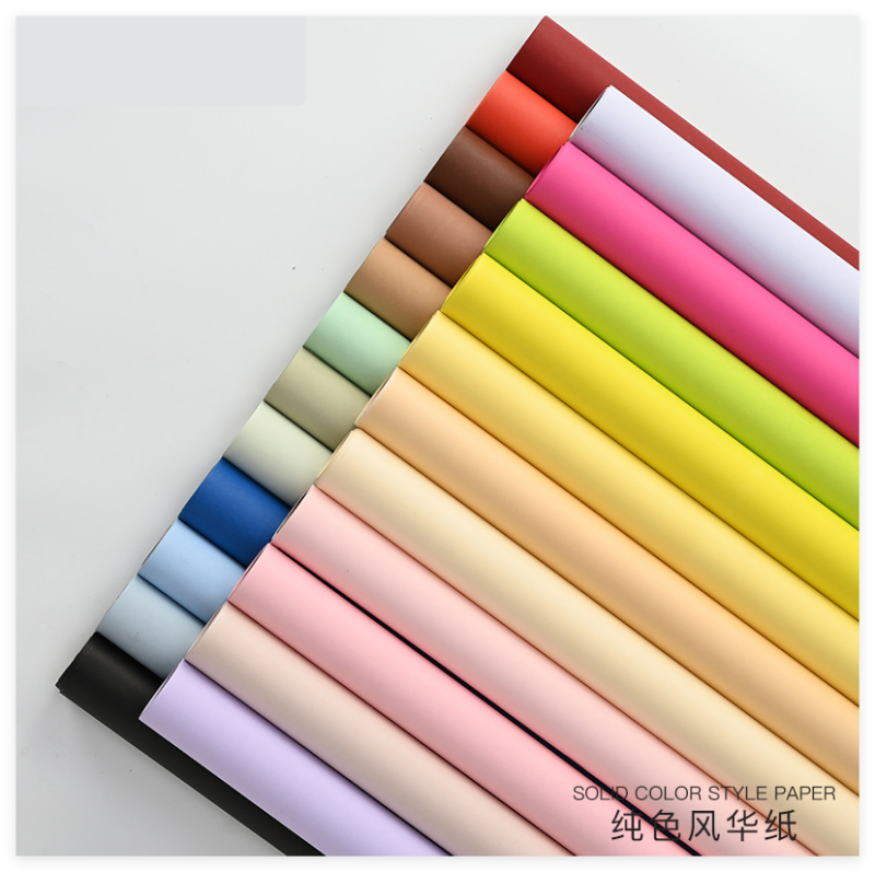 Monochromatic Korean-Style Floral Wrapping Paper