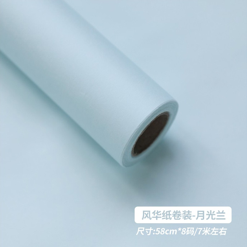 Monochromatic Korean-Style Floral Wrapping Paper