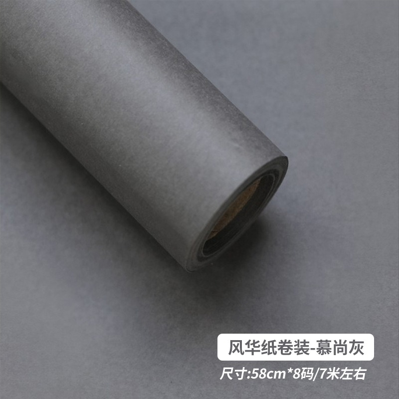 Monochromatic Korean-Style Floral Wrapping Paper