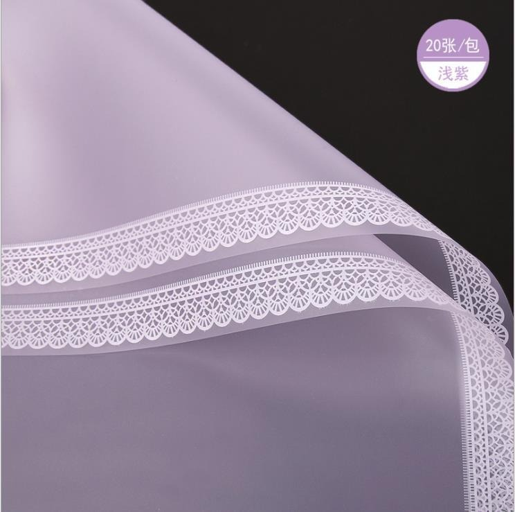 Matte Floral Wrapping Paper with Lace Trim