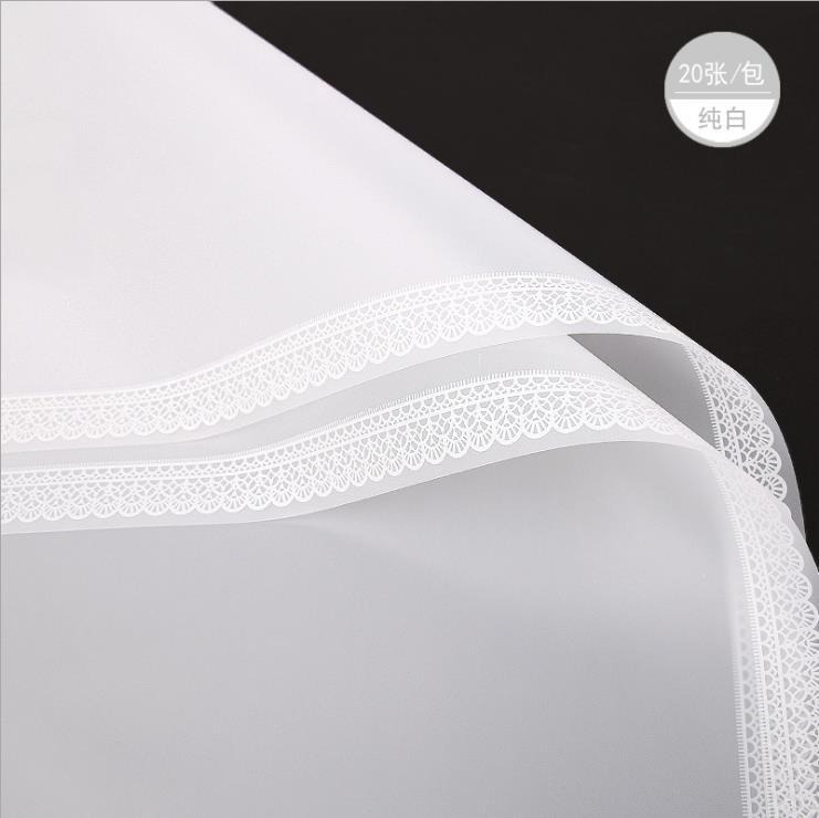 Matte Floral Wrapping Paper with Lace Trim