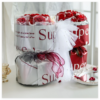 Super Heart-Themed Floral Wrapping Paper