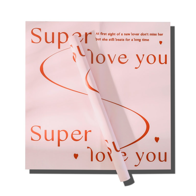 Super Heart-Themed Floral Wrapping Paper