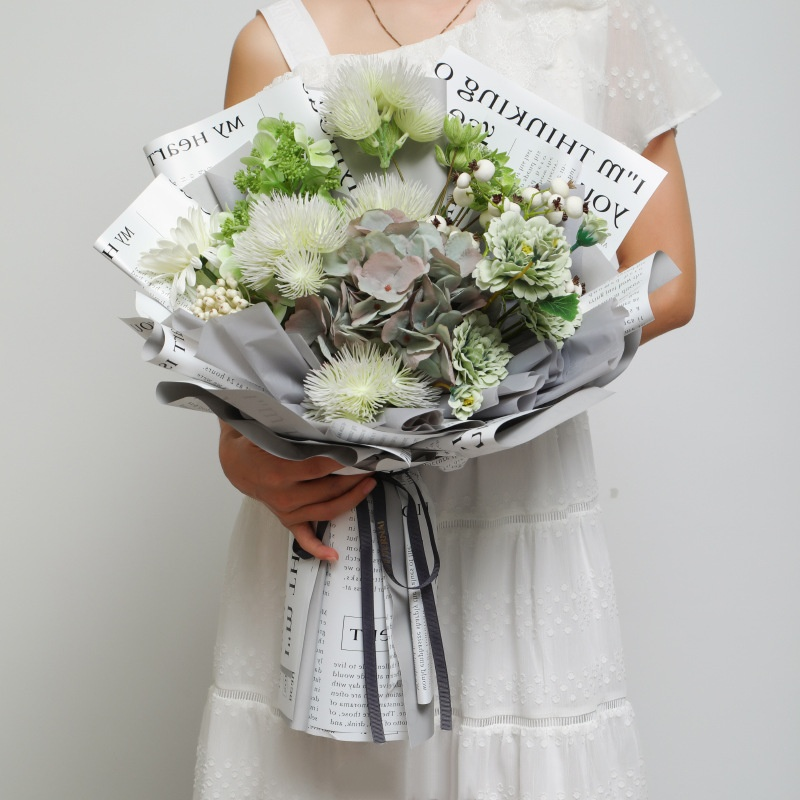 Newspaper-Style Floral Wrapping Paper