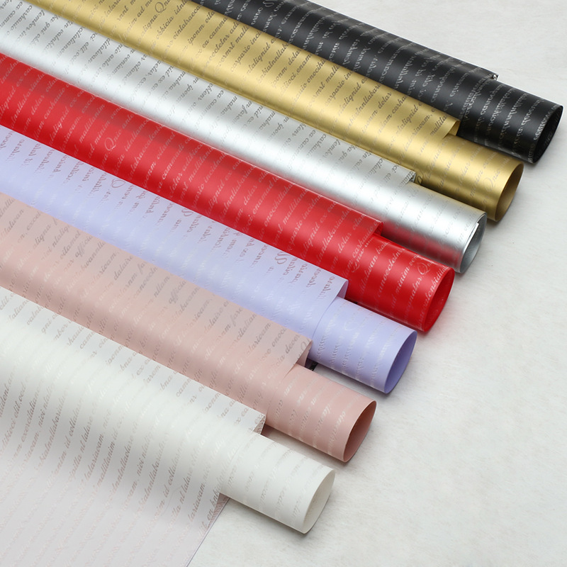 Small English Text Korean-Style Plain Paper Flower Wrapping Paper