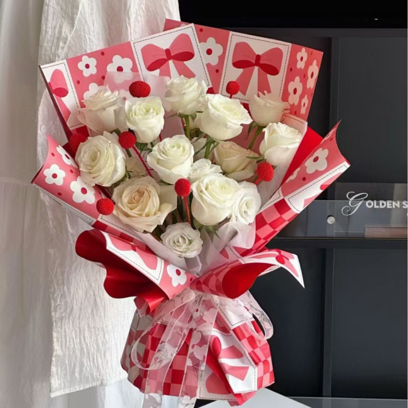 Sweetheart Couple Floral Wrapping Paper