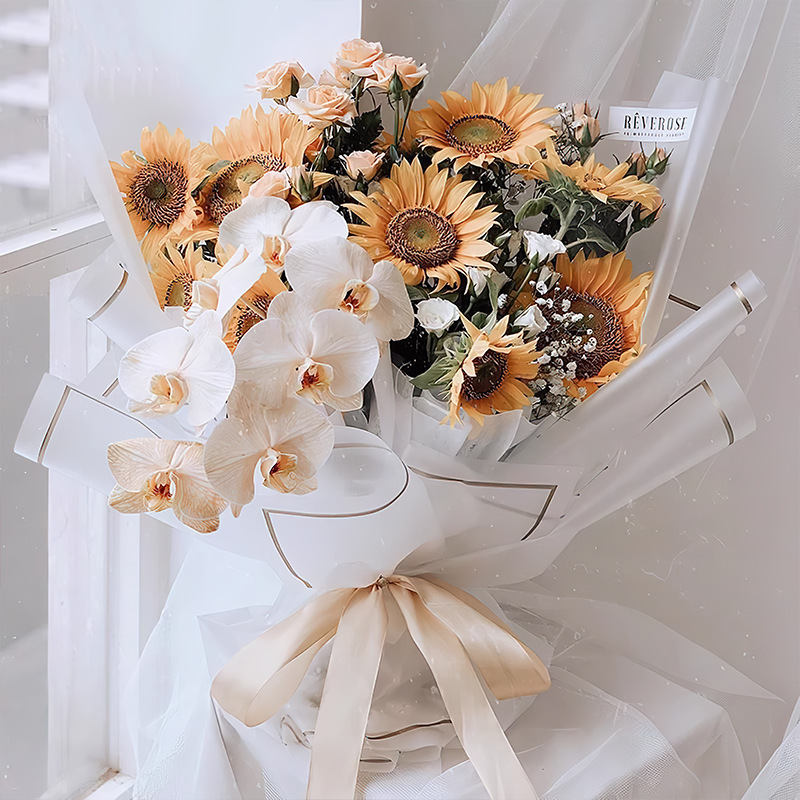 Simple "Smoke Effect" Flower Bouquet Wrapping Paper