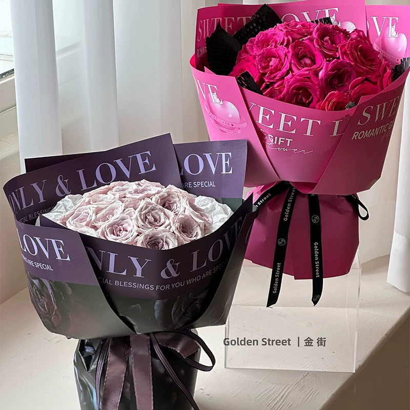 New Style Flower Wrapping Paper: Flexible Film with Double-Sided Waterproofing