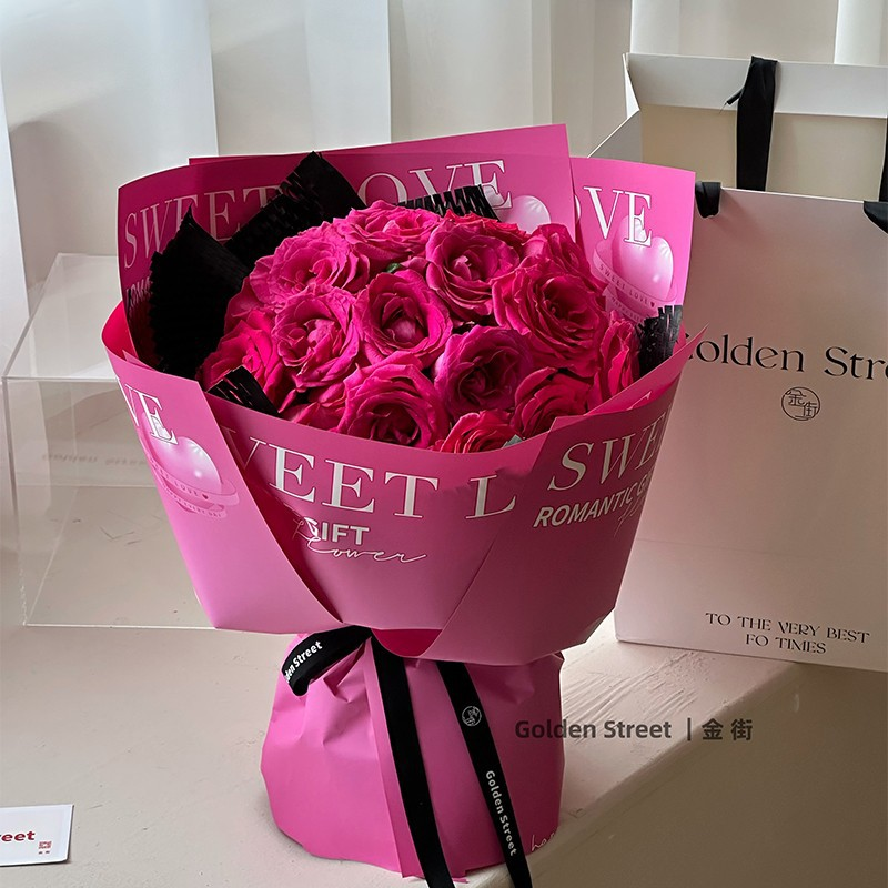 New Style Flower Wrapping Paper: Flexible Film with Double-Sided Waterproofing