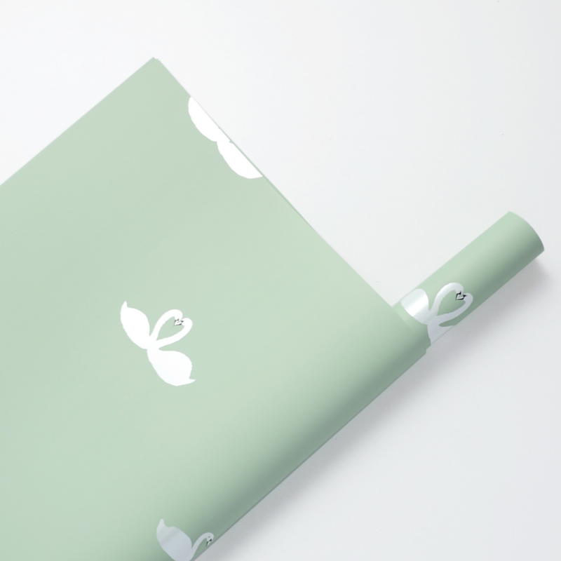 Swan Flower Wrapping Paper