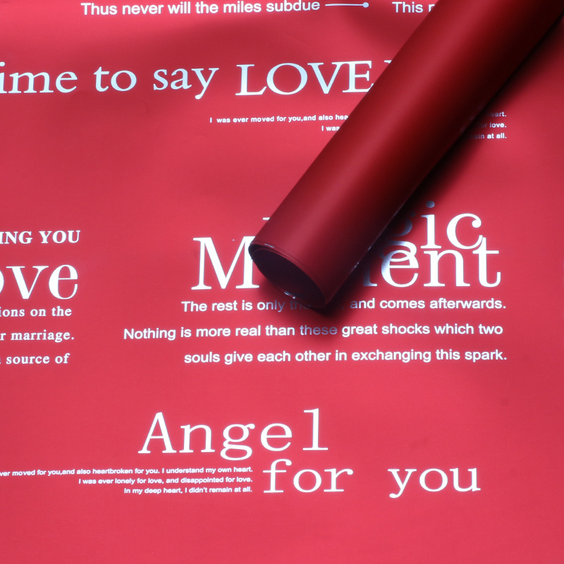 English-Print Silver Metallized Flower Wrapping Paper (Bouquet Paper)