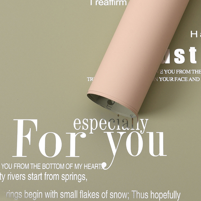 English-Print Silver Metallized Flower Wrapping Paper (Bouquet Paper)