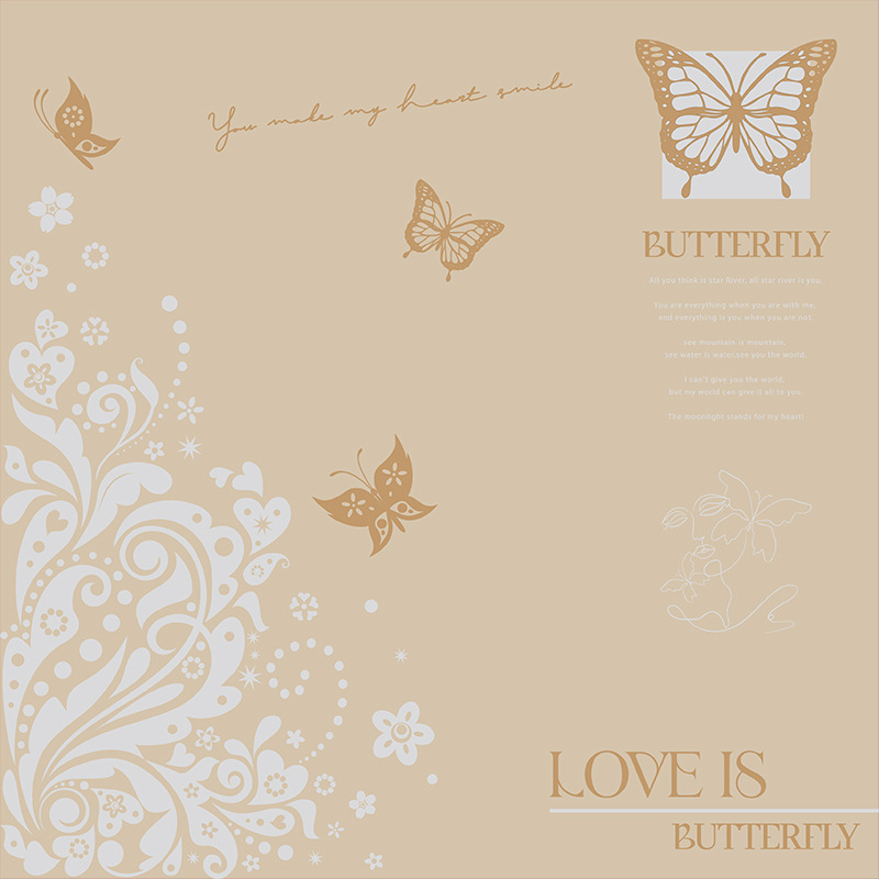 Dancing Butterfly Floral Wrapping Paper