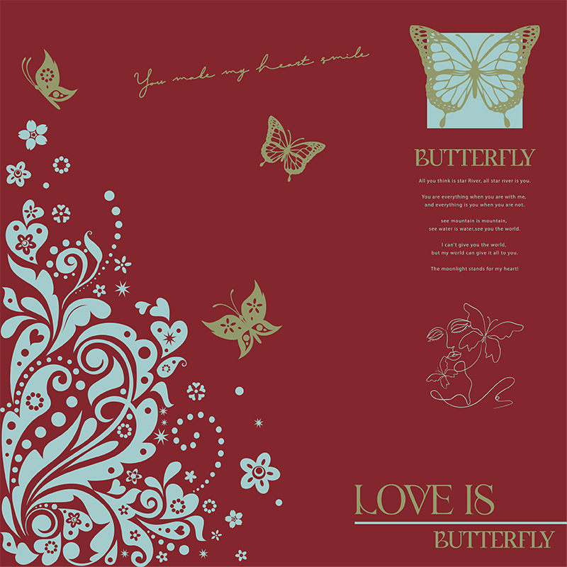Dancing Butterfly Floral Wrapping Paper