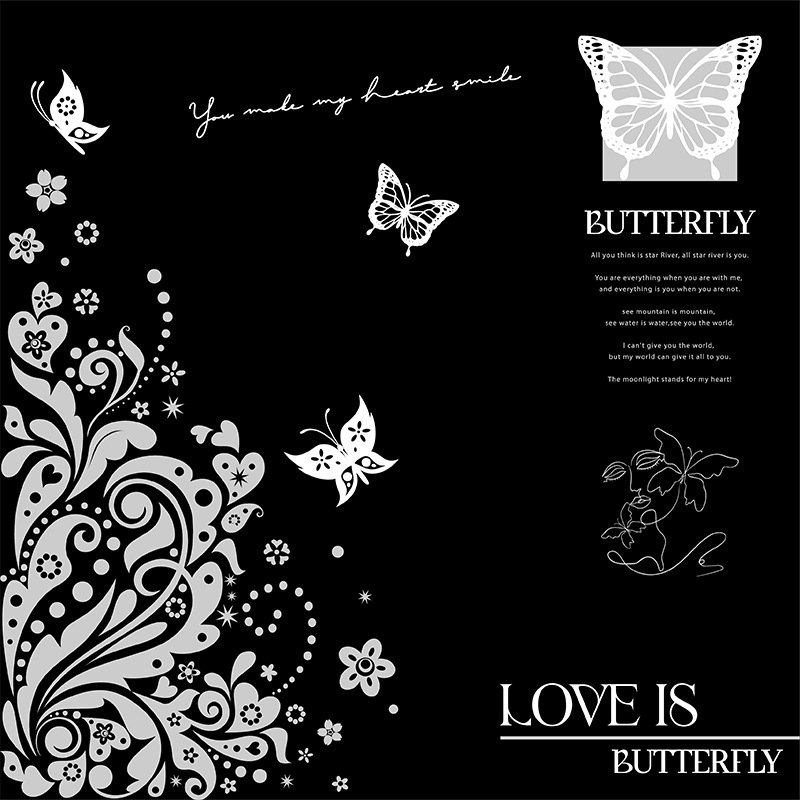 Dancing Butterfly Floral Wrapping Paper