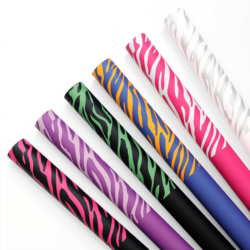 Zebra-Print Floral Wrapping Paper