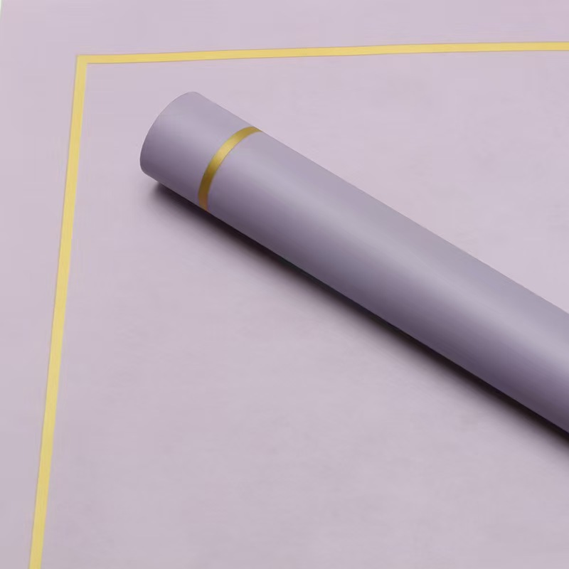 微信图片_20260410155652_8431_1 Gold-Rimmed Minimalist Floral Wrapping Paper