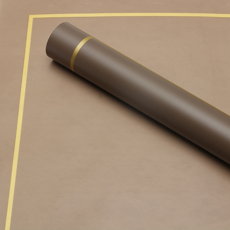 微信图片_20260410155706_8433_1 Gold-Rimmed Minimalist Floral Wrapping Paper