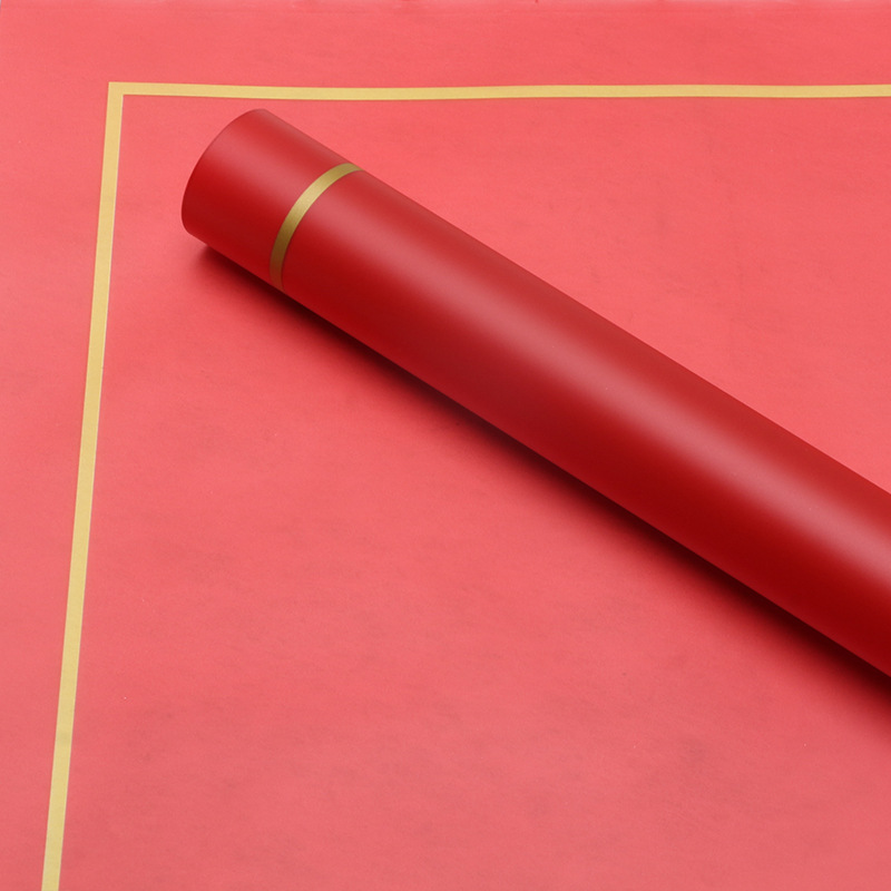 微信图片_20260410155737_8440_1 Gold-Rimmed Minimalist Floral Wrapping Paper