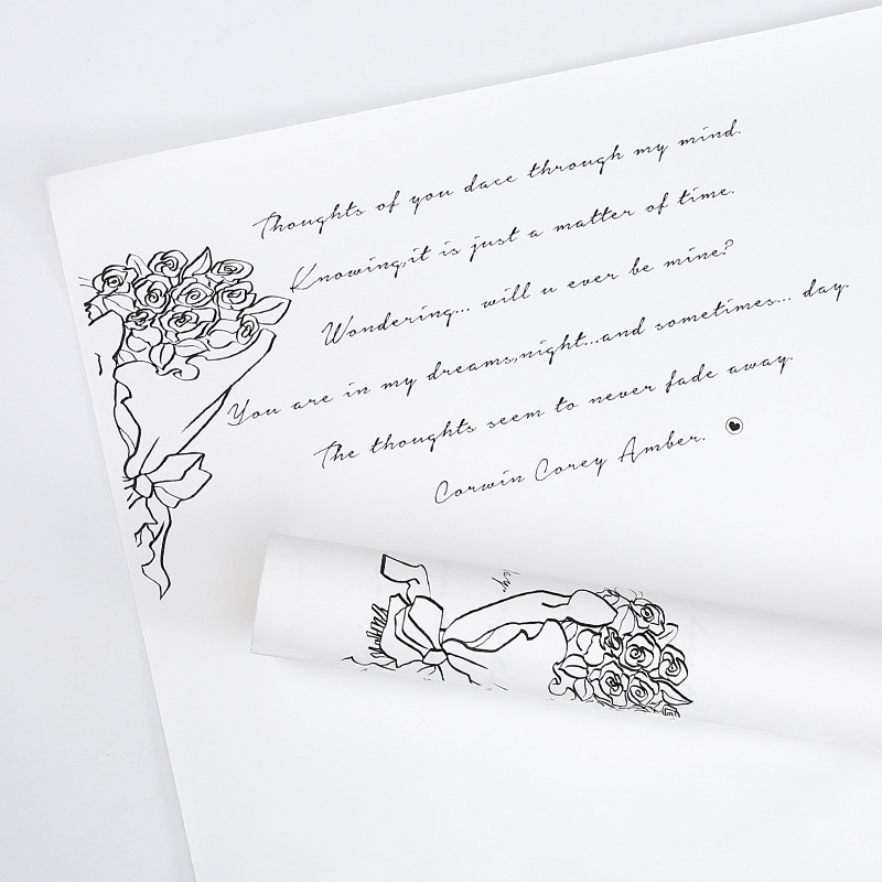 French Romantic Bouquet Wrapping Paper
