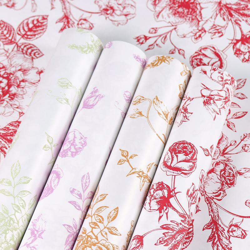 Wrapping paper covered in flowers
