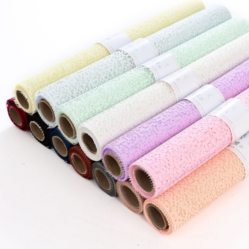 Korean-Style Floral Packaging: Jacquard Mesh Bouquet Wrap