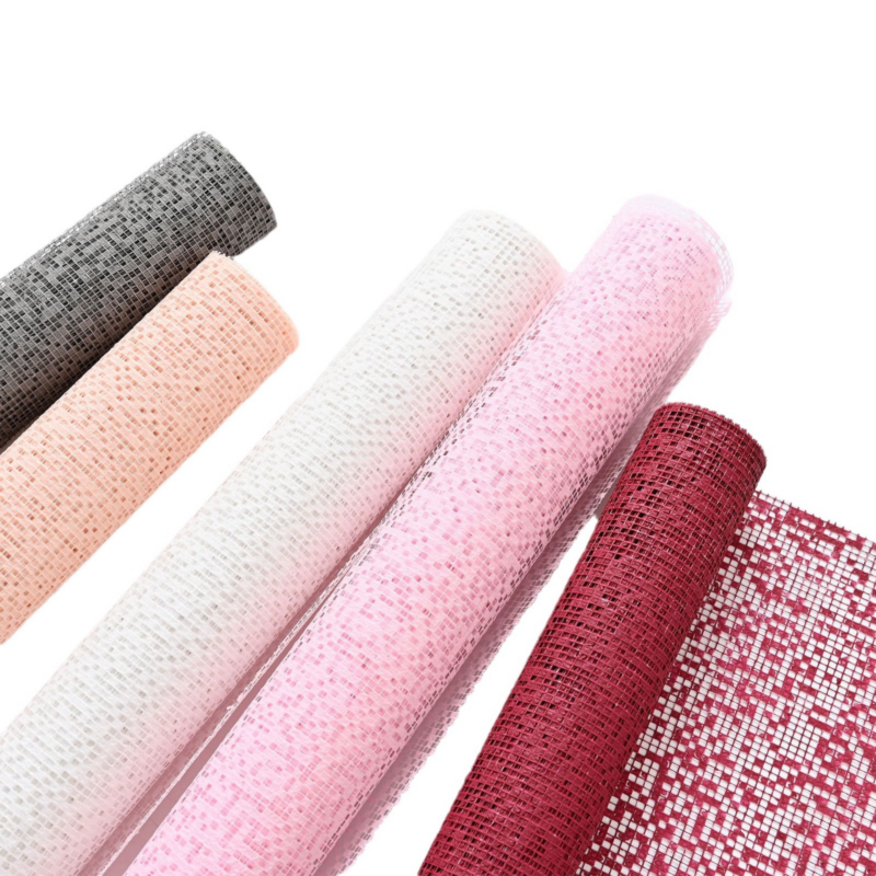 Korean-Style Floral Packaging: Jacquard Mesh Bouquet Wrap