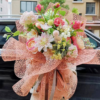 Korean-Style Floral Packaging: Jacquard Mesh Bouquet Wrap
