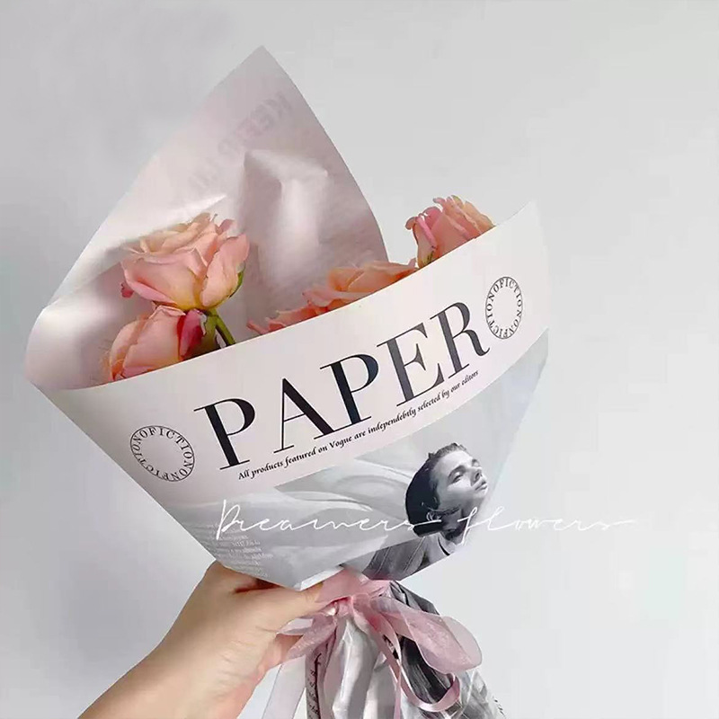 微信图片_20260410194247_8546_1 New Fashion Weekly Series: Floral Wrapping Paper — "Modern Girl" English Newspaper Style