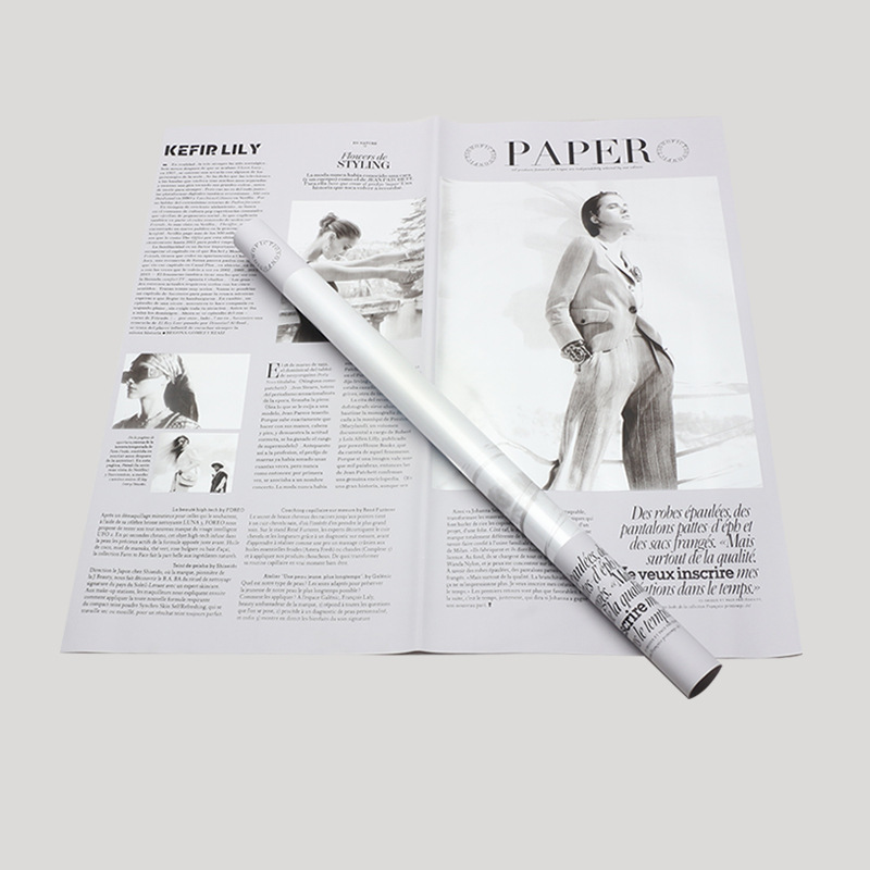 微信图片_20260410194428_8547_1 New Fashion Weekly Series: Floral Wrapping Paper — "Modern Girl" English Newspaper Style