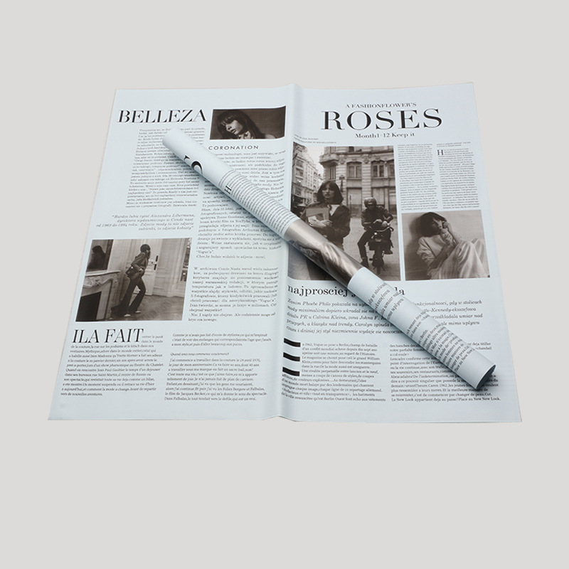 微信图片_20260410194548_8552_1 New Fashion Weekly Series: Floral Wrapping Paper — "Modern Girl" English Newspaper Style
