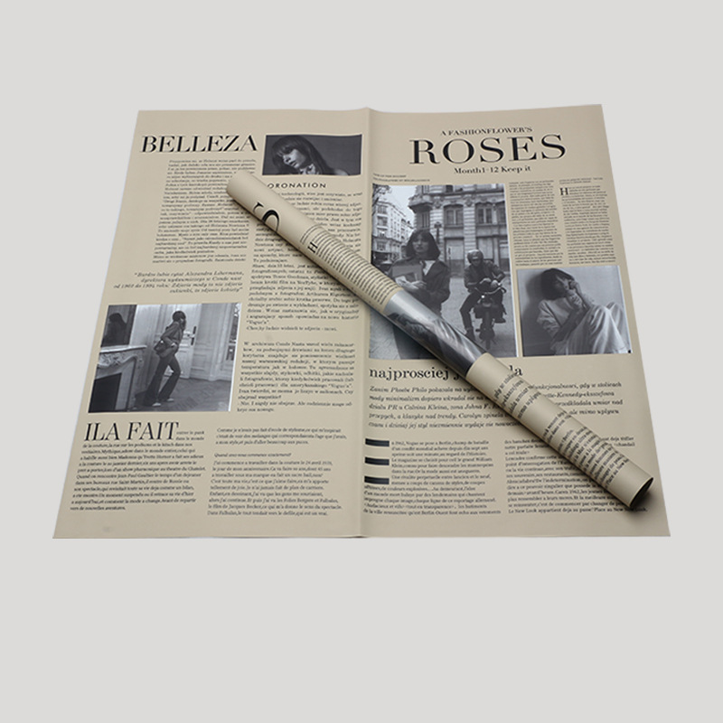 微信图片_20260410194604_8555_1 New Fashion Weekly Series: Floral Wrapping Paper — "Modern Girl" English Newspaper Style