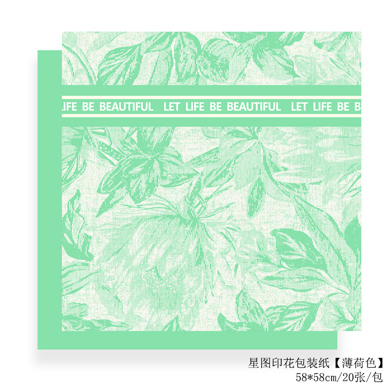 Star Map Print Waterproof English-Text Floral Wrapping Paper