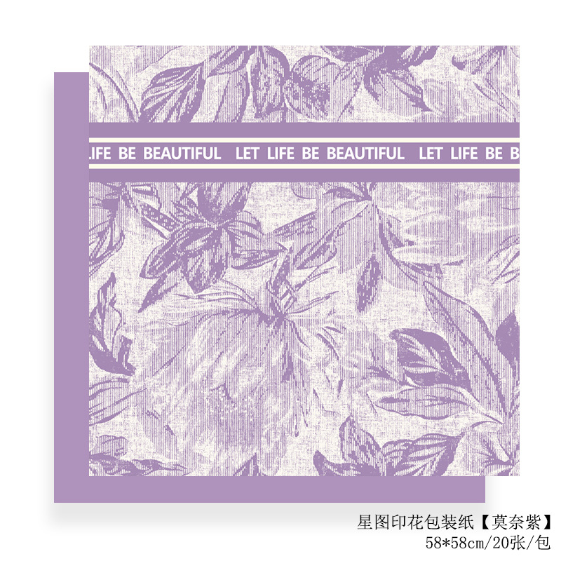 Star Map Print Waterproof English-Text Floral Wrapping Paper