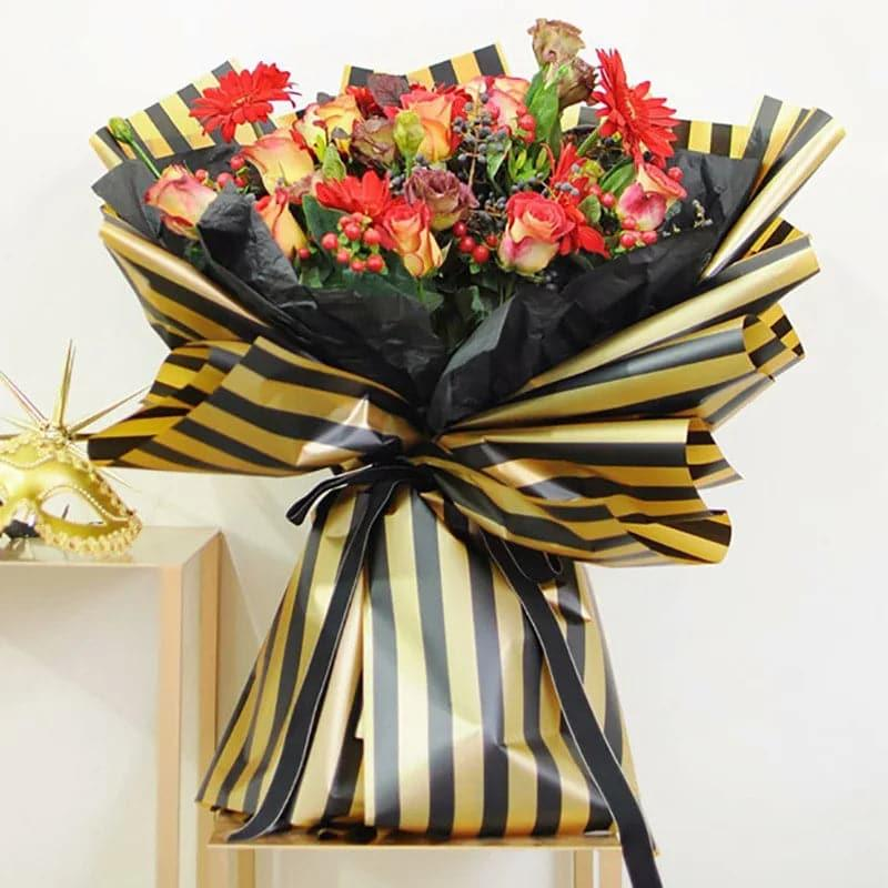 Striped Floral Wrapping Paper