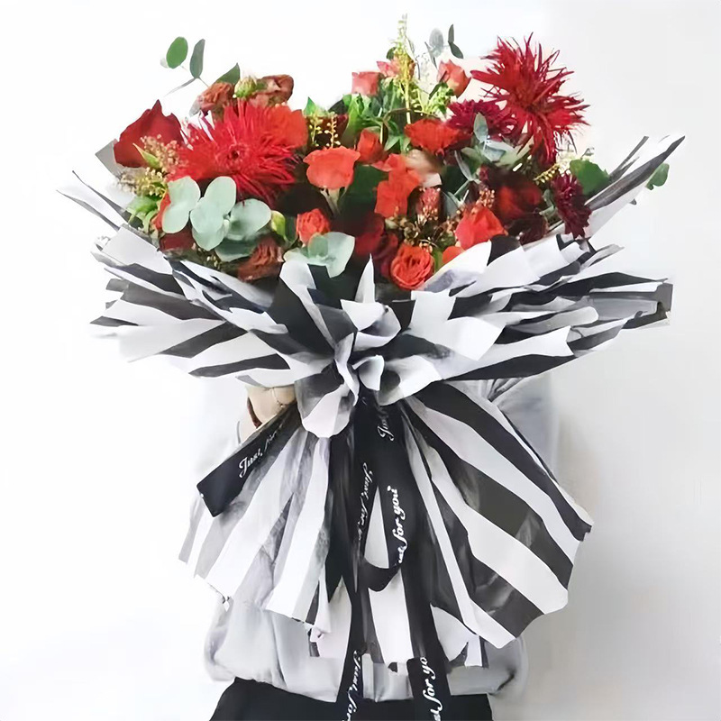 Striped Floral Wrapping Paper