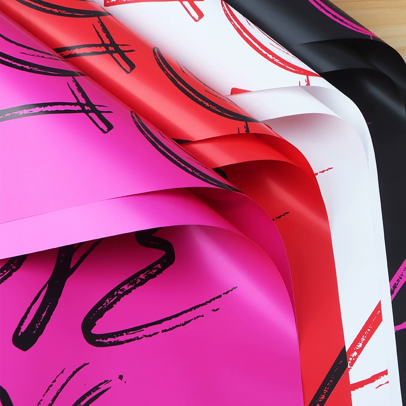 "LOVE" Floral Wrapping Paper — Plastic Film Flower Packaging