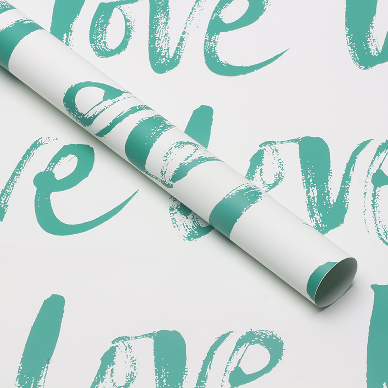 "LOVE" Floral Wrapping Paper — Plastic Film Flower Packaging