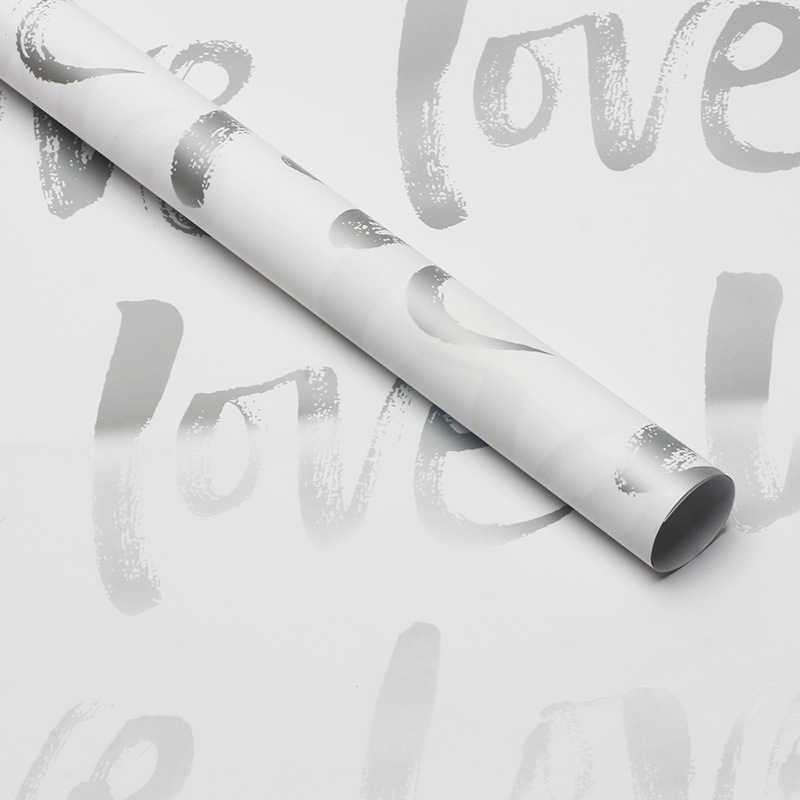 "LOVE" Floral Wrapping Paper — Plastic Film Flower Packaging