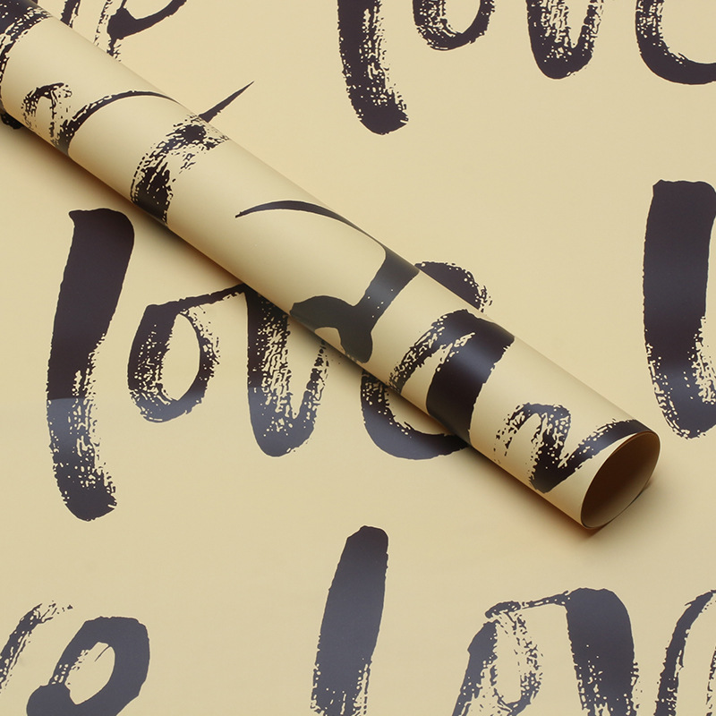 "LOVE" Floral Wrapping Paper — Plastic Film Flower Packaging