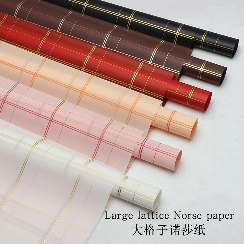 Minimalist Grid Bouquet Wrapping Paper