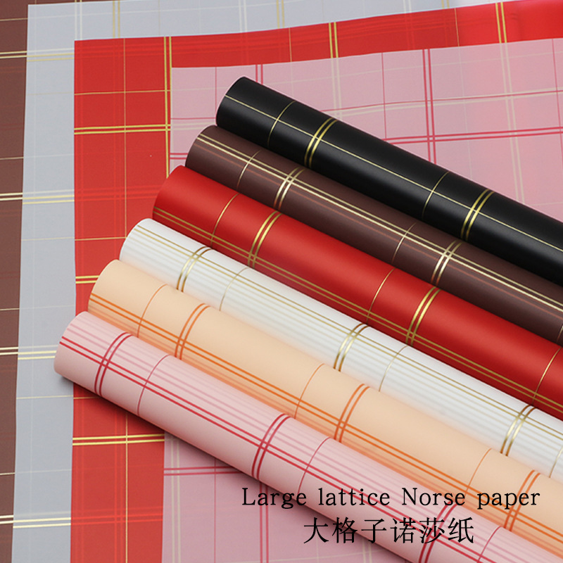 Minimalist Grid Bouquet Wrapping Paper