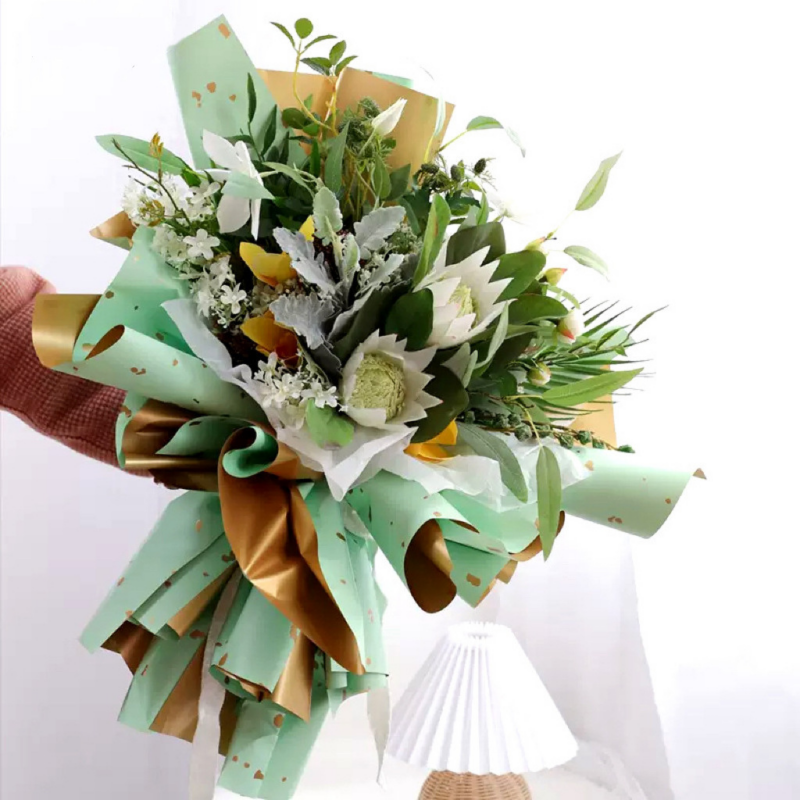 Floating Gold Foil Floral Wrapping Paper
