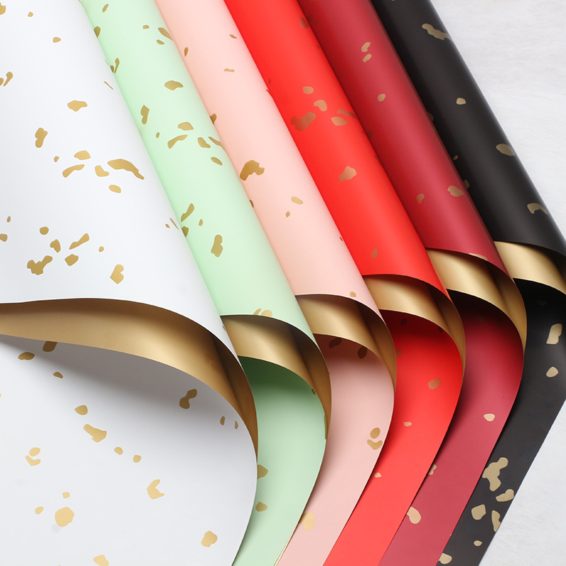 Floating Gold Foil Floral Wrapping Paper