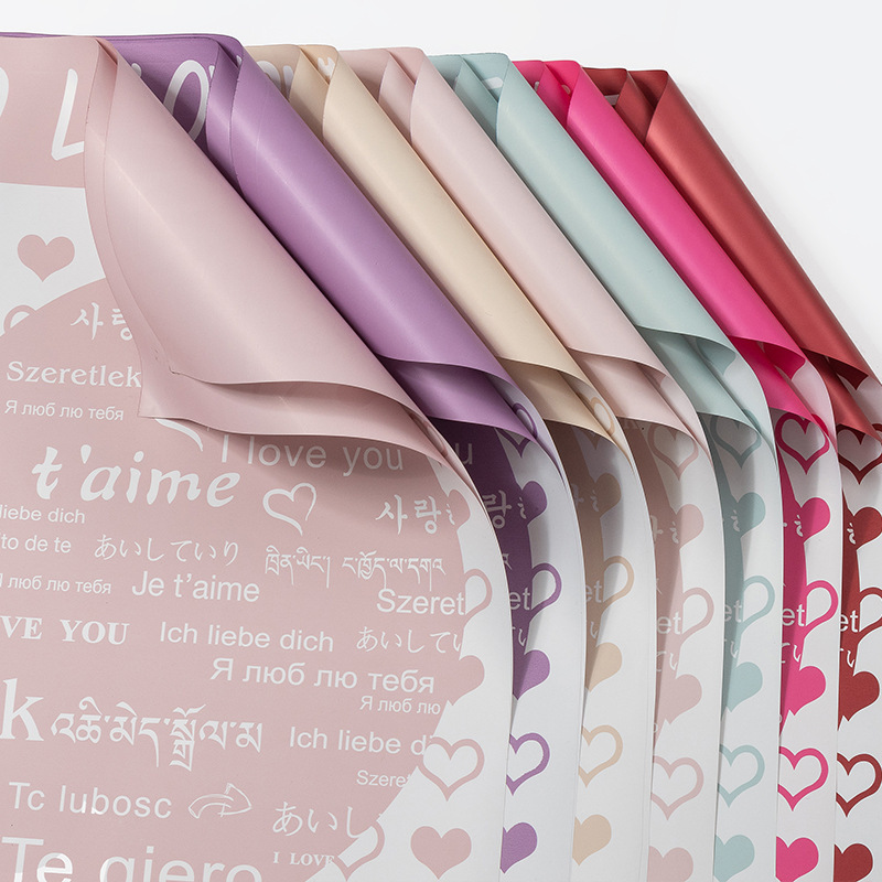 "Love Declaration" Floral Wrapping Paper (Pearlescent Film)