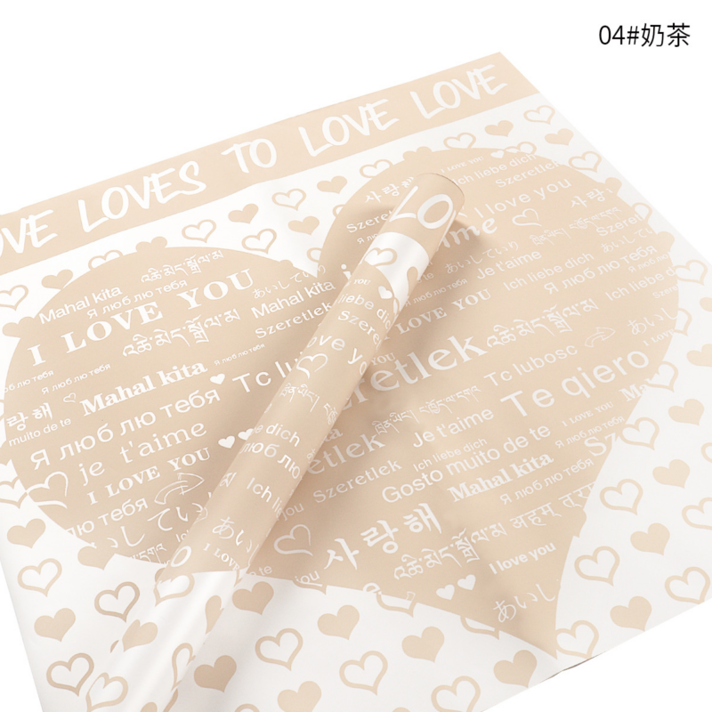 "Love Declaration" Floral Wrapping Paper (Pearlescent Film)